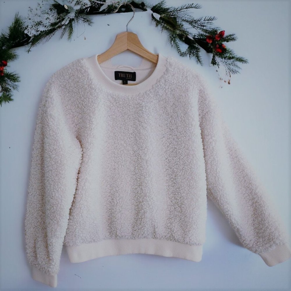 White Soft Faux Fur Sweater